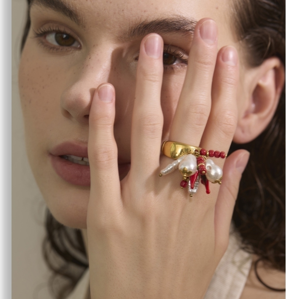 New! Fiesta Pepper Charm Adjustable Ring | NWOT
